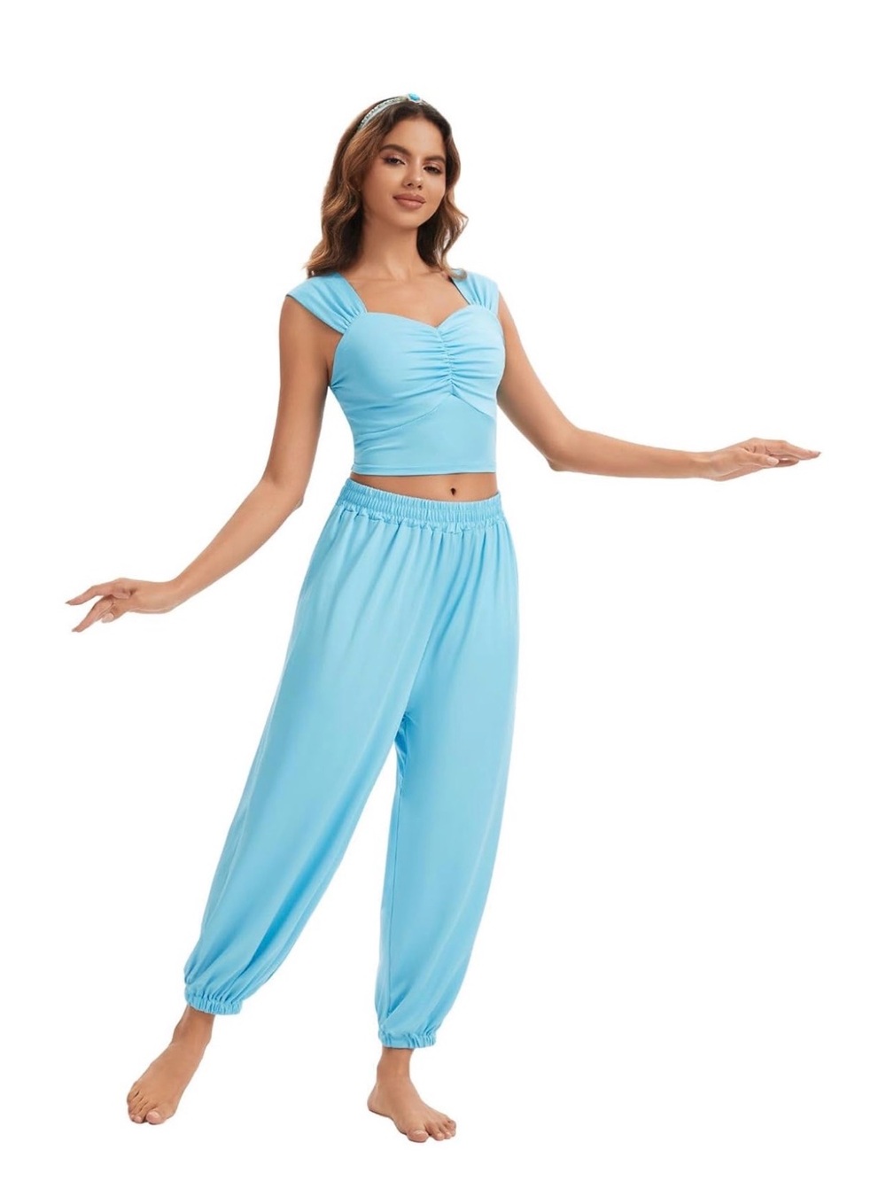 Arabian Princess Jasmine Costume With Headband Halloween Cosplay Size Large